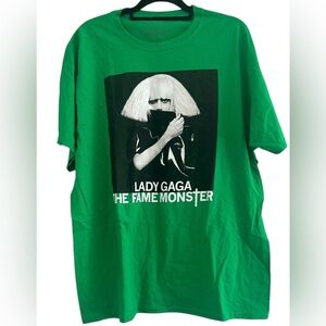 Lady Gaga "The Fame Monster" Graphic T-Shirt Kelly Green Edition Unisex Sz XL
